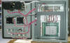 Inside the flame safety control panel.